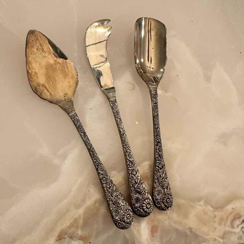 Floral Silver Kitchen Tool Set - Picture 3 of 3